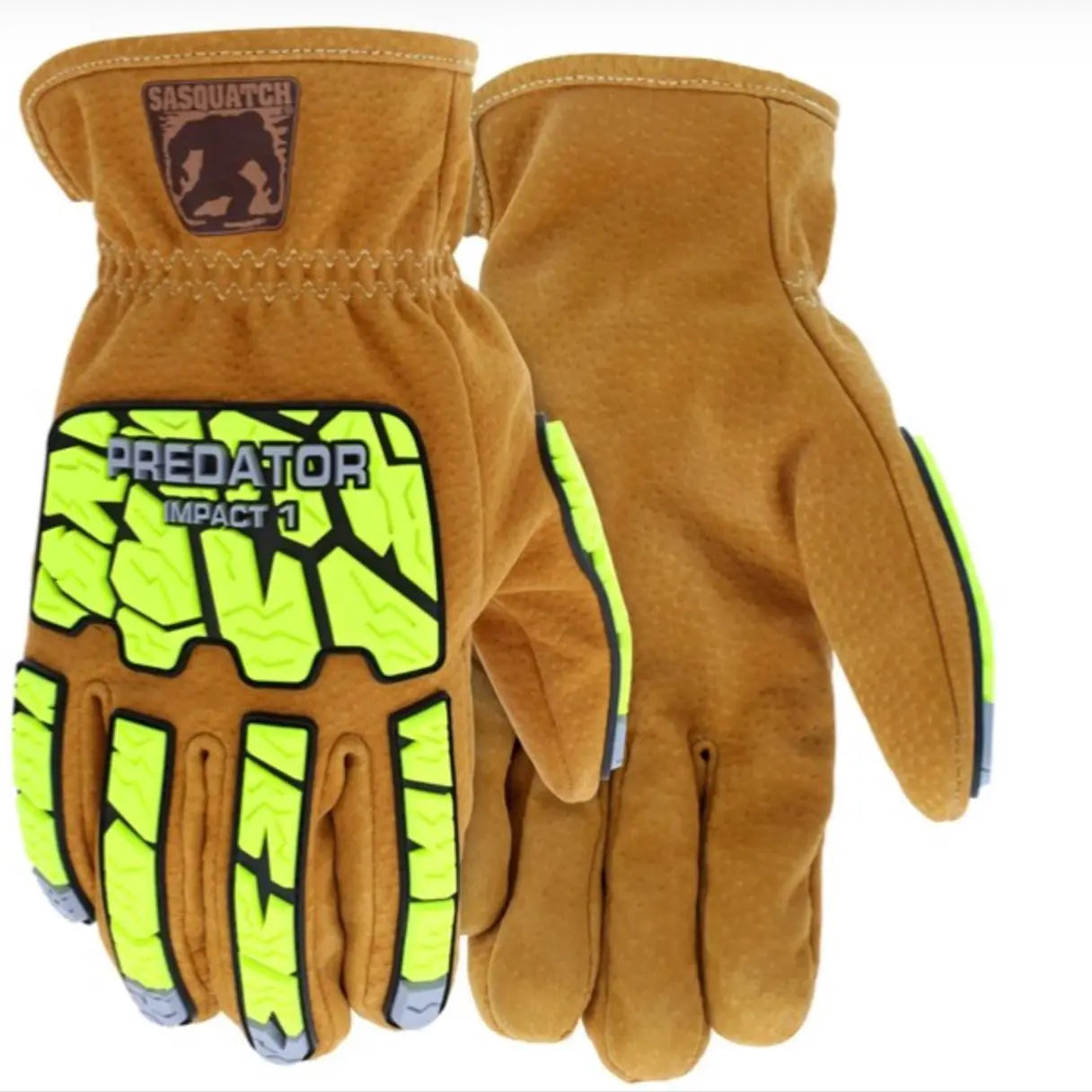 MCR SAFETY Predator Impact TPR Back of Hand Protection, Leather Driv